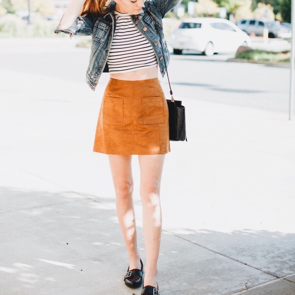 Suede Mini Skirt - Picture 1 of 11
